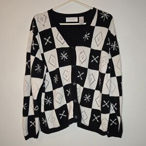 Elisabeth Liz Claiborne Vintage Snowflake Sweater Size 2